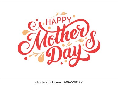 A typography for the text happy mother's day calligraphy style with simple ornament for t shirt design vector art illustration.