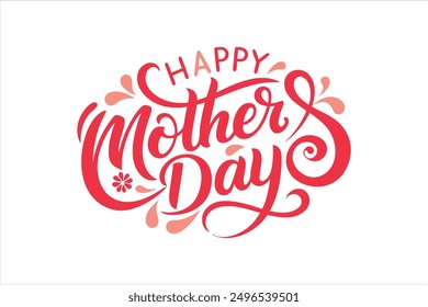 A typography for the text happy mother's day calligraphy style with simple ornament for t shirt design vector art illustration.