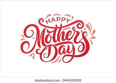 A typography for the text happy mother's day calligraphy style with simple ornament for t shirt design vector art illustration.