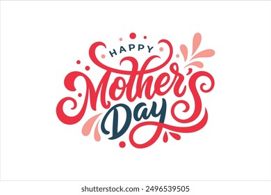 A typography for the text happy mother's day calligraphy style with simple ornament for t shirt design vector art illustration.