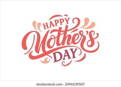 A typography for the text happy mother's day calligraphy style with simple ornament for t shirt design vector art illustration.