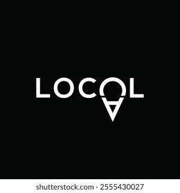 typography text local logo design, word mark map graphic vector concept