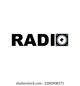 Logo de Typography Text para el Día Mundial de la Radio con dibujos animados vectores de radio