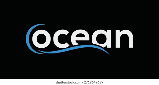 Diseño del logotipo del océano, concepto gráfico del icono del surf del mar de la onda