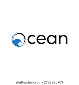 Texto de tipografía Ocean Logo Diseño gráfico Vector