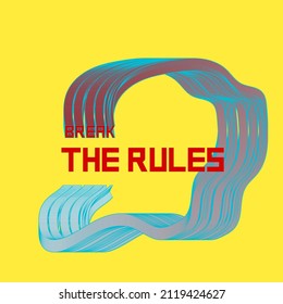 Tipografía frases de texto distorsión carteles amarillos brillantes reglas de ruptura ilustración