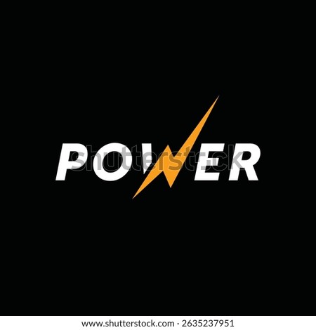 typography text power logo design vector template