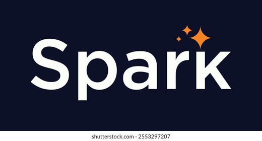 typography text spark logo design, star graphic vector concept