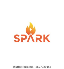 Typography Text Spark  Logo Design Vector Inspiration.
