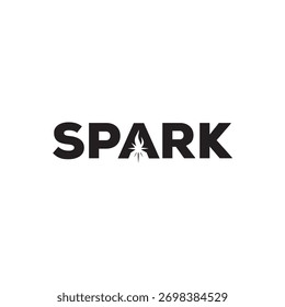 Typography Text Spark  Logo Design Vector Inspiration.