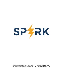 Typografie Text Spark Logo Design Vektor Inspiration.