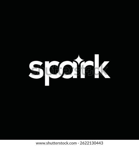typography text spark logo design, word mark spark graphic vector icon template 
