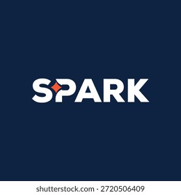 typography text spark logo graphic vector, word mark spark symbol graphic icon template
