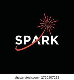 typography text spark logo graphic vector, word mark spark symbol graphic icon template