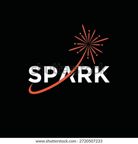 typography text spark logo graphic vector, word mark spark symbol graphic icon template