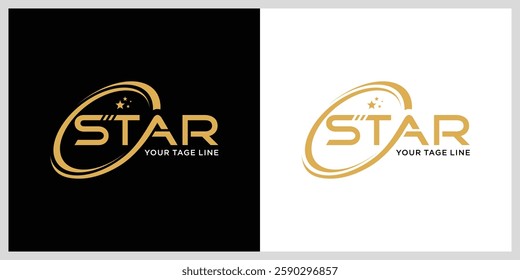 Typography Text Star, Logo Design Inspiration.