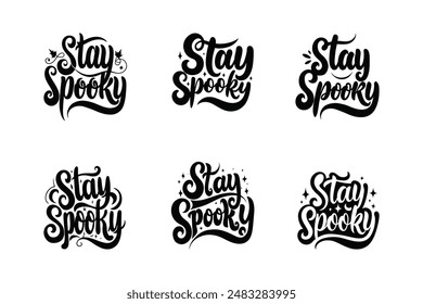 una tipografía para la Ilustración vectorial de diseño de camisetas stay-spooky de texto.