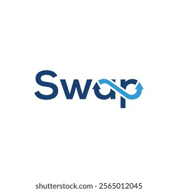 typography text swap logo design, arrow concept vector