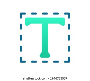 typography text tool single isolated icon with gradient style