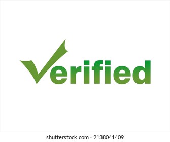 Texto de tipografía Verificado en color verde con icono de marca de verificación