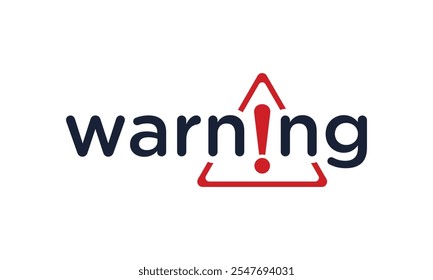 Typography Text Warning Logo Design Inspiration