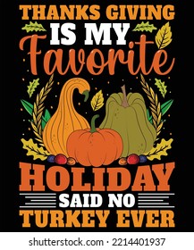 Typografie Thanksgiving Abendessen Herbst Kürbis Vektor-Shirt