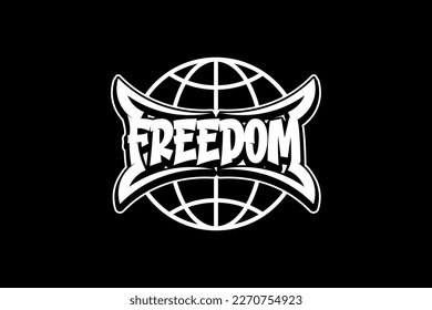 Typography T-hirt Design Freedom World