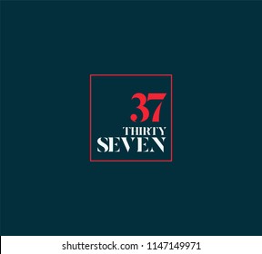 Typography thirty seven, Digit 37 logo icon vector template. 

