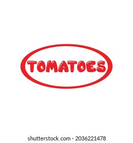 typography tomatoes in a circle. simple and modern. can be used as a logo.