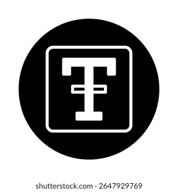 Botão de ícone da interface da ferramenta Tipografia para formatação de texto em um quadrado com design de círculo com cantos arredondados