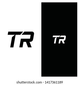 Typography TR techno lettering logo icon, unique concept for your company, - Vector