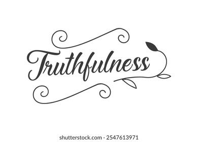 Typography Truthfulness vector art illustration