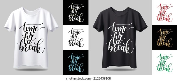 typography T-shirt design mockup. New black and white typography t-shirt design with mockup in different color.