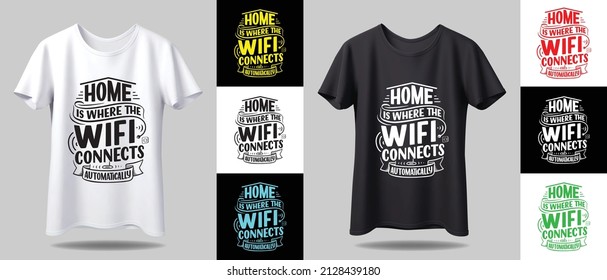 typography T-shirt design mockup. New black and white typography t-shirt design with mockup in different color.