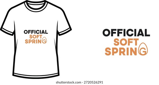 Typografie-T-Shirt-Design mit dem Schriftzug "OFFICIAL SOFT SPRING"; T-Shirt-Kunstwerke. einzeln auf weißem Hintergrund
