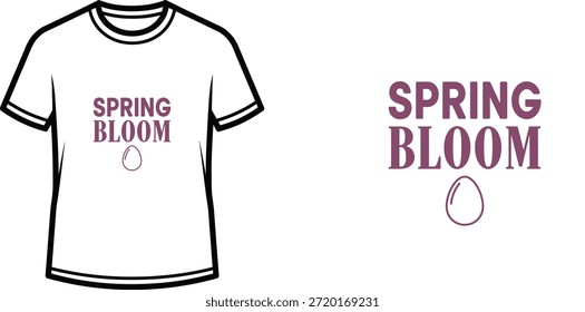 Diseño de la camiseta de la tipografía con la letra de la "FLOR DE LA PRIMAVERA"; Camiseta con la obra de arte temática del diseño floral...