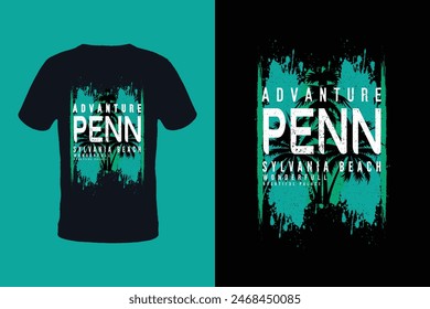 Typografie T-Shirt Design Vorlage. Schriftzug T-Shirt Design. Word-Vorlage. Sea Beach T-Shirt Vorlage. Abenteuer T-Shirt Design