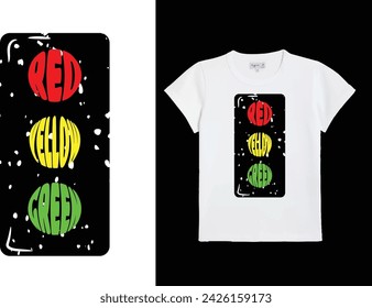 Diseño de camiseta de tipografía y diseño de vector de camiseta de semáforo