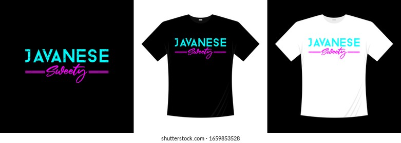 typography t-shirt design vector. Lettering Javanese sweet illustration