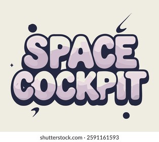 Typography T-shirt Design Vector, Space Cockpit Typography T-shirt Design Vector