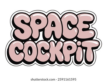 Typography T-shirt Design Vector, Space Cockpit Typography T-shirt Design Vector