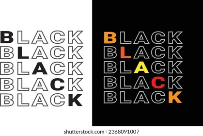 Typography t-shirt design white and black                
