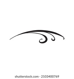 Typography underline design element in shape of branch, hand drawn vector illustration isolated on white background. Handwritten under text feather or brush stroke.