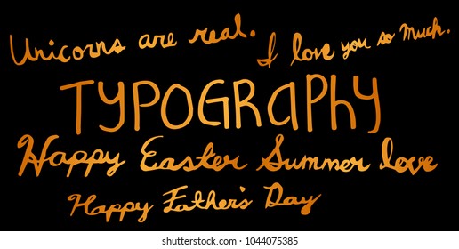 Typography Unicorns, I love you so much, 