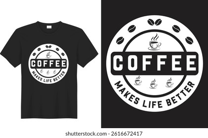 typography unique coffee love sticker design and t-shirt
