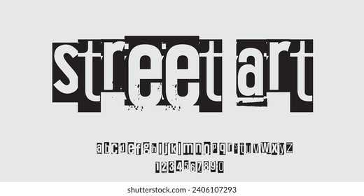 Typography urban sreet art style alphabet fonts for fashion, sport, technology, digital, movie, logo design, vector illustration