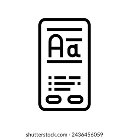 Typografie UX UI Design Line Icon Vektor. Typografie UX UI Design Sign. Isoliertes Kontursymbol Schwarze Illustration