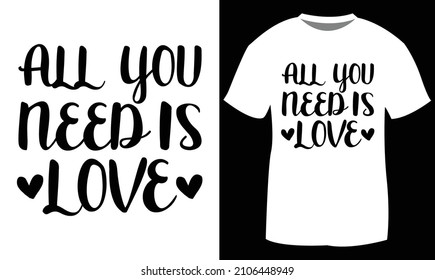 Typography Valentine Day T-shirt Design.