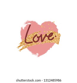Typography Valentine word design on background