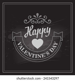 Typography Valentine's Day cards. Caption chalk on a blackboard